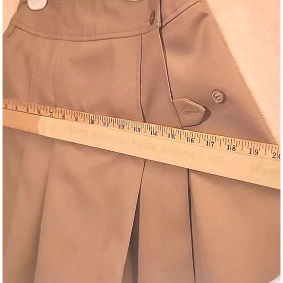 School Bells Girls Size 12 Beige Pleated Wrap Around Flare Uniform Skirt - Picture 6 of 8